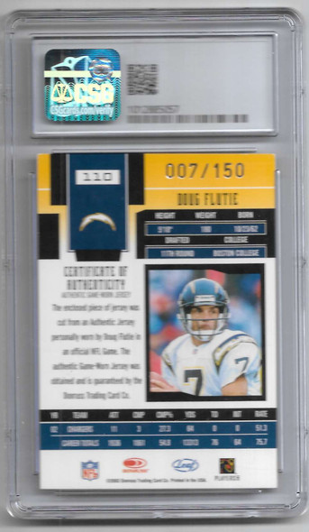 Doug Flutie 2003 Leaf Certified Materials Mirror Red Card 110 007/150 Graded 7.5 CSG