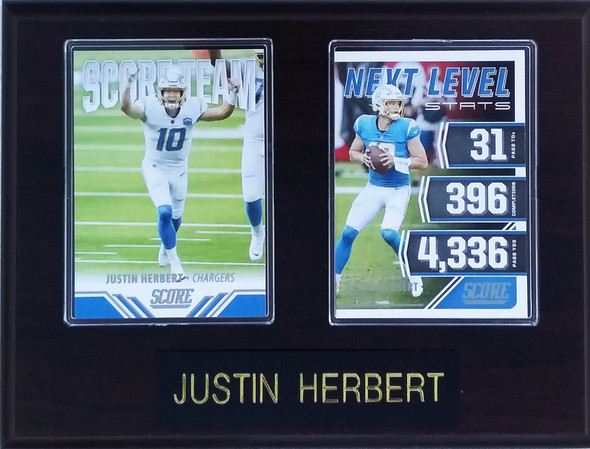 Justin Herbert Los Angeles Chargers 2-Card 6x8 Plaque