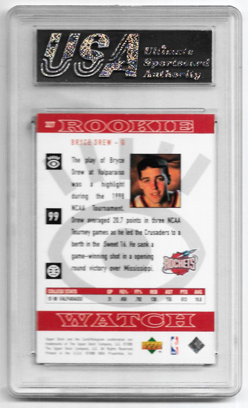 Bryce Drew 1998-99 Upper Deck Rookie Card 327 Graded 9.0 USA