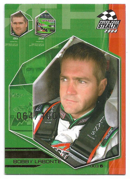 Bobby Labonte 2004 Press Pass Stealth X-RAY NUMBERED PARALLEL Card EB42 064/100