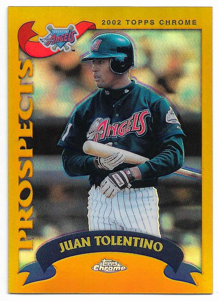 Juan Tolentino 2002 Topps Chrome Refractor Rookie Card 318