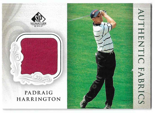 Padraig Harrington 2004 SP Signature Golf Authentic Fabrics Card AF-PH