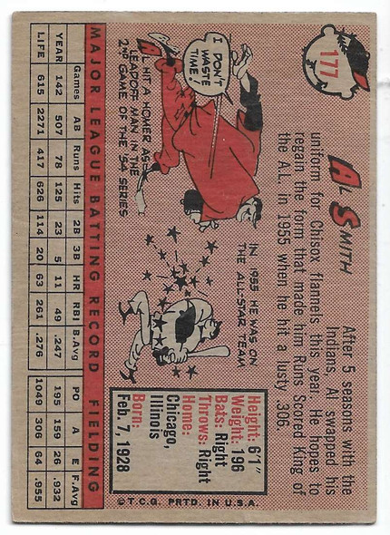 Al Smith 1958 Topps Card 177