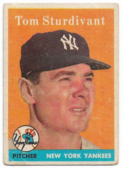 Tom Sturdivant 1958 Topps Card 127