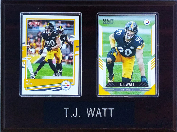T.J. Watt Pittsburgh Steelers 2-Card 6x8 Plaque