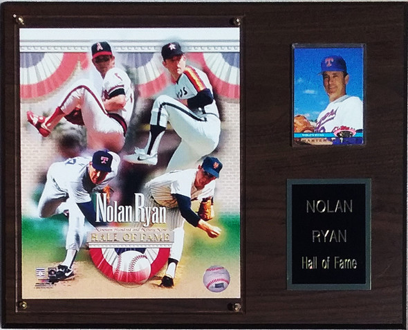 Nolan Ryan Hall of Fame 12x15 Cherry-Finished Player Plaque