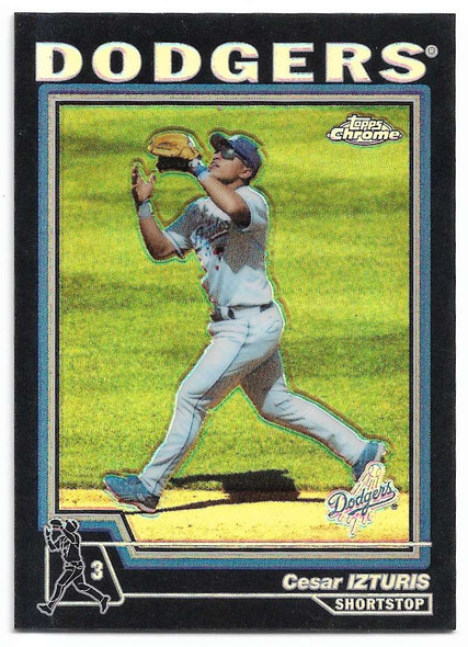 Cesar Izturis 2004 Topps Chrome Black Refractor Card 75