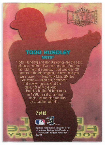 Todd Hundley 1997 Metal Universe Blast Furnace Card 7