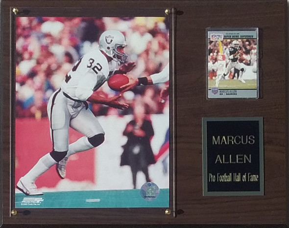 Marcus Allen Raiders and Hall of Fame 12x15" Cherry-Finished Player Plaque