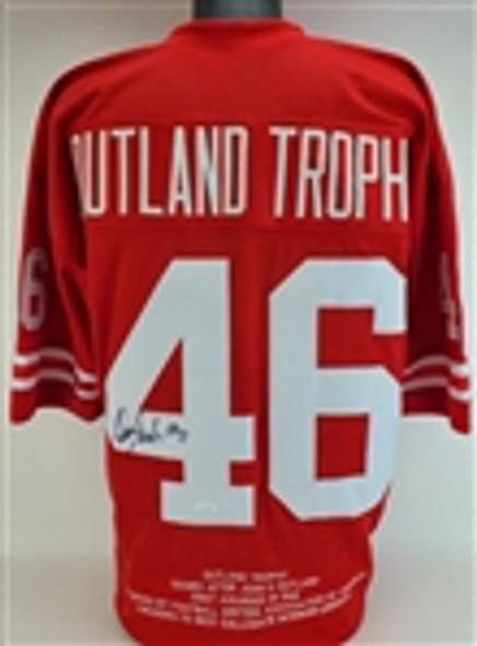 Dean Steinkuhler Signed Custom "Outland Trophy" Jersey (JSA Witness COA)