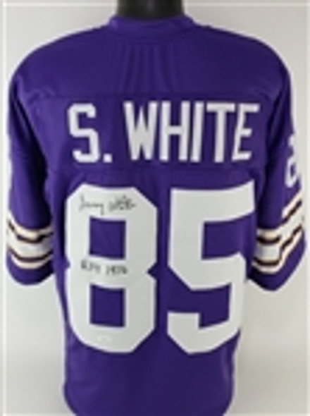 Sammy White "ROY 1976" Signed Minnesota Vikings Custom Jersey (JSA COA)