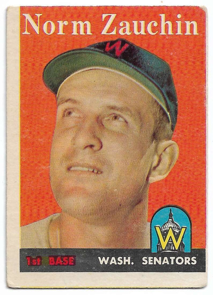 Norm Zauchin 1958 Topps Card 422 (c)