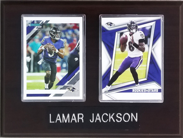 Lamar Jackson Baltimore Ravens 2-Card 6x8 Plaque