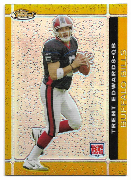 Trent Edwards 2007 Finest Rookie Gold Refractors Card 105 26/50
