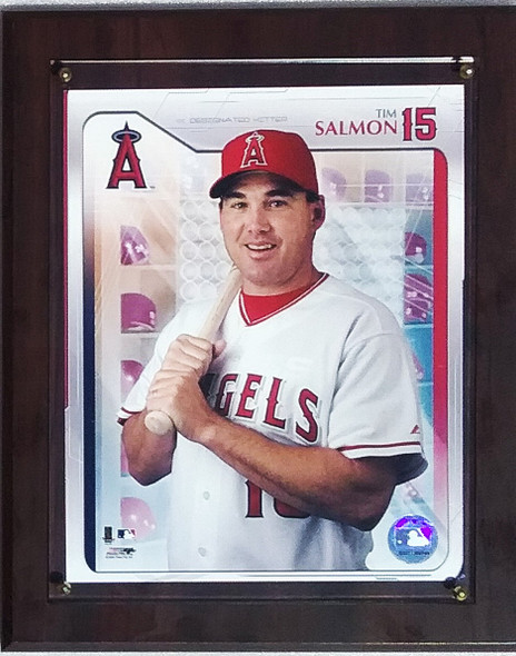 Tim Salmon Los Angeles Angels Photo in 10x13 Cherry-Finished Plaque