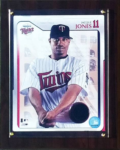 Jacque Jones Minnesota Twins Photo in 10x13 Cherry-Finished Plaque