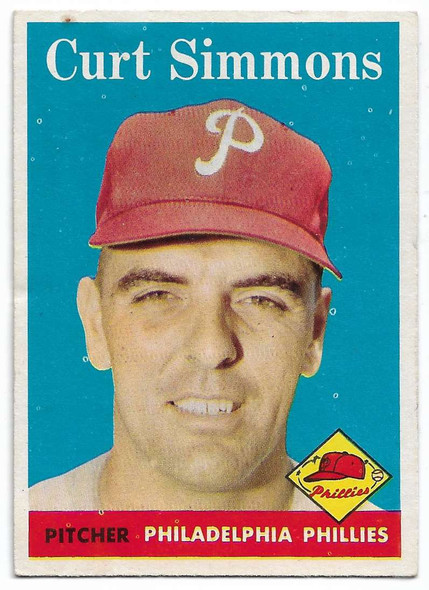 Curt Simmons 1958 Topps Card 404