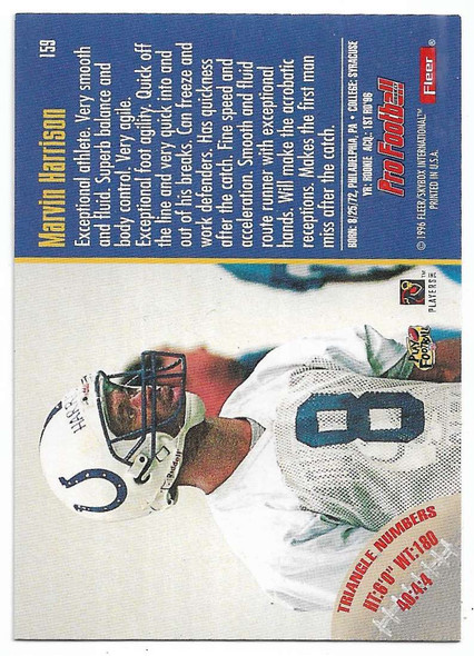 Marvin Harrison 1996 Fleer Rookie Card 159