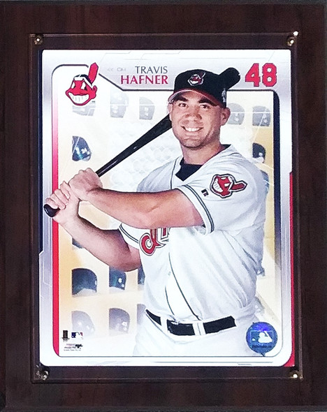 Travis Hafner Cleveland Indians Photo in 10x13 Cherry-Finished Plaque