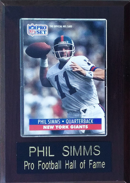 Phil Simms New York Giants 4x6 Player Plaque
