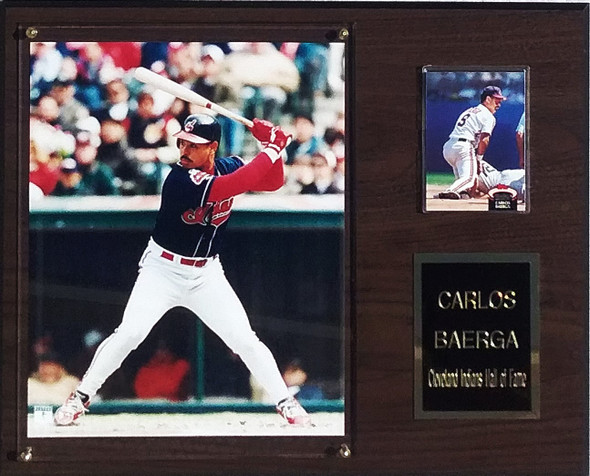 Carlos Baerga Cleveland Indians 12x15 Player Plaque