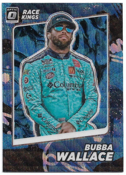 Bubba Wallace 2022 Panini Donruss Optic Prizm Race Kings Carolina Blue Wave Card 5