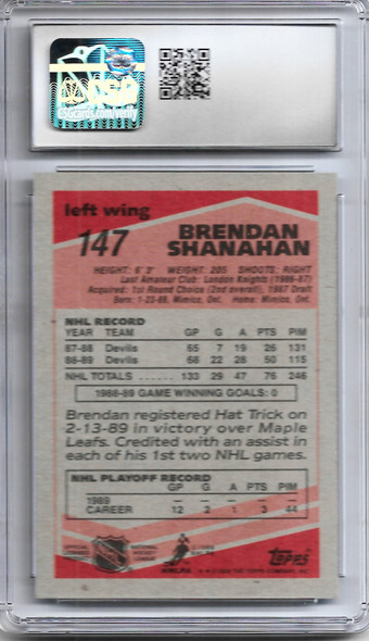 Brendan Shanahan 1989-90 Topps Card Graded 9 CSG