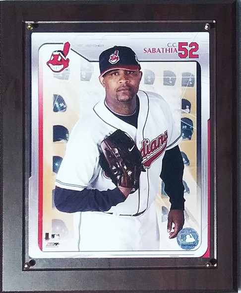 C.C. Sabathia Cleveland Indians Photo in 10x13 Cherry-Finished Plaque