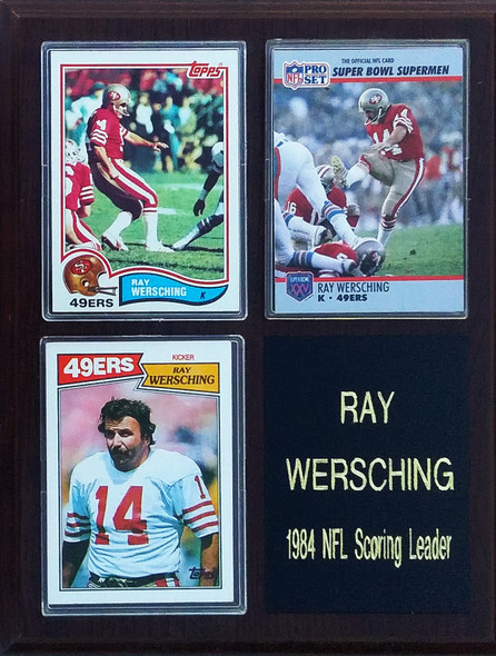 Ray Wersching San Francisco 49ers 3-Card Plaque