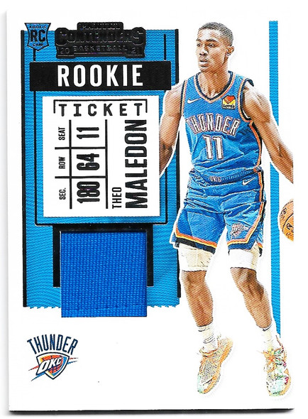 Theo Maledon Panini 2020-2021 Panini Contenders Rookie Ticket Swatches Card RS-TMD
