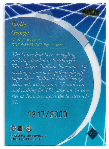 Eddie George 1998 Edge Main Event Card ME12 1317/2000