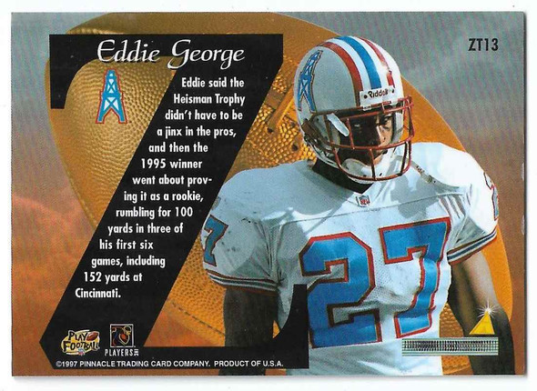 Eddie George 1997 Zenith Z-Team Card ZT13