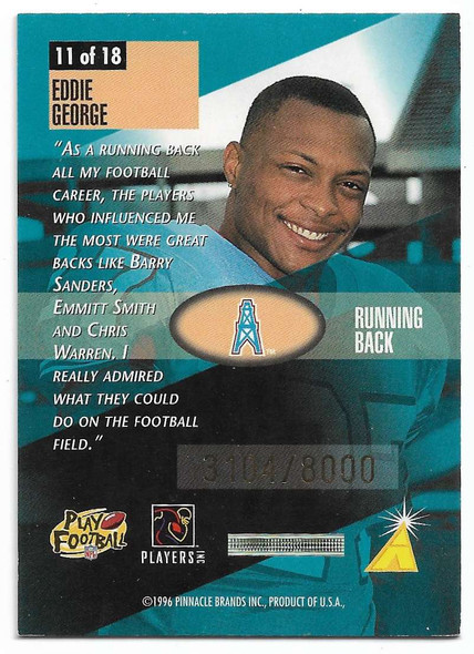 Eddie George 1996 Summit Inspirations Card 11 3104/8000