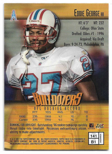 Eddie George 1997 Topps Finest Bulldozers Card 141 Uncommon