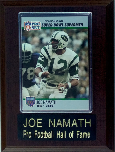 Joe Namath New York Jets Card Player Plaque