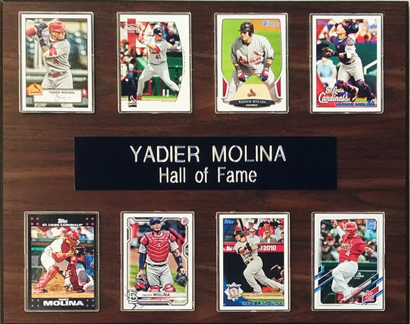 Yadier Molina St. Louis Cardinals 8-Card 12x15 Cherry-Finished Plaque