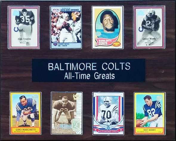 Baltimore Colts All-Time Greats 8-Card 12"x 15" Cherry-Finished Plaque