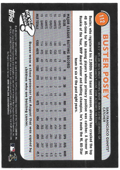 Buster Posey 2020 Topps Big League Orange Card 112