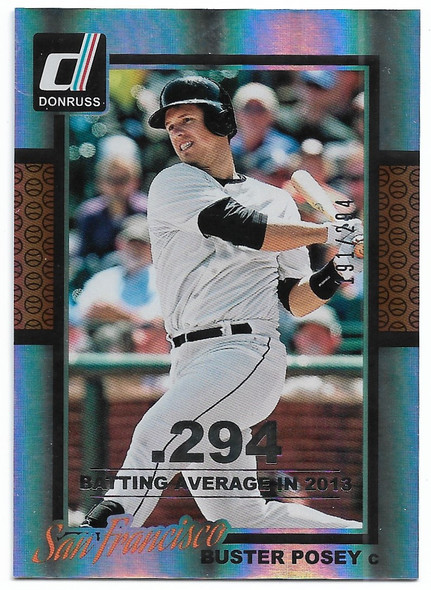 Buster Posey 2014 Panini Donruss Silver Stat Line Card 331 191/294