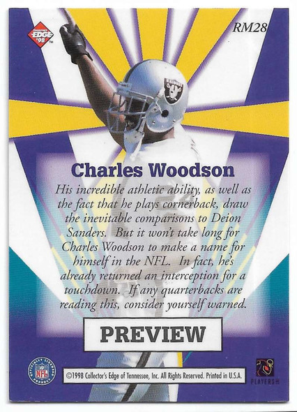 Charles Woodson 1998 Topps Finest Card 137