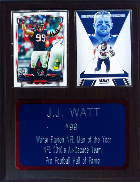 J.J. Watt Houston Texans 2-Card 7x9 Stats Plaque