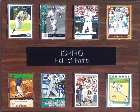 Ichiro Seattle Mariners 8-Card 12x15 Cherry-Finished Plaque