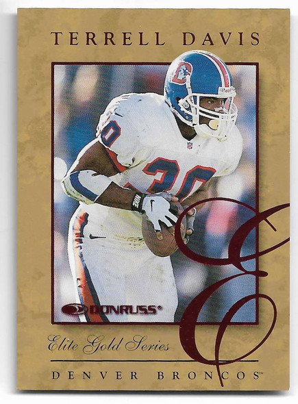 Terrell Davis 1997 Donruss Elite Gold Card 5 0857/2000