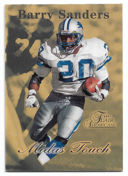 Barry Sanders 1997 Flair Showcase Midas Touch Card 3MT