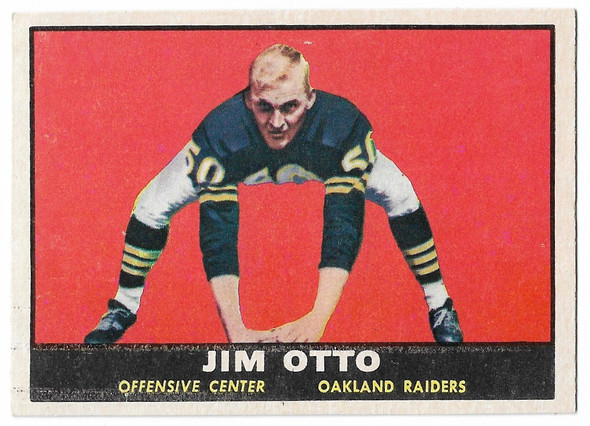 Jim Otto 1961 Topps Rookie Card 182