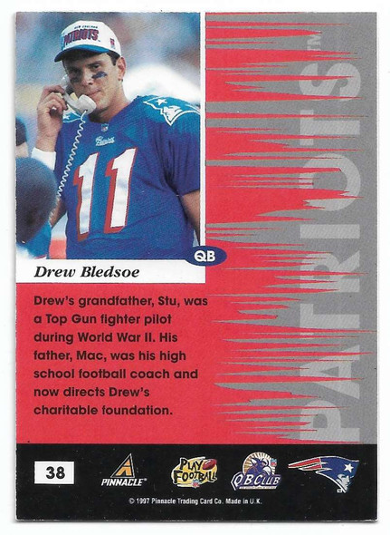 Drew Bledsoe 1997 Pinnacle Inscriptions Next Level Artist Proof Card 38