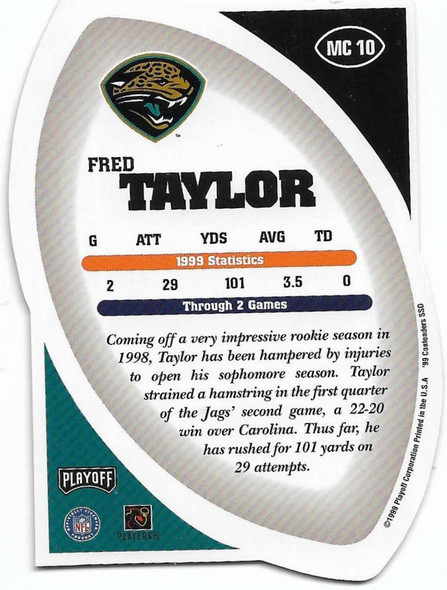 Fred Taylor 1999 Playoff Contenders SSD MVP Contenders Card MC10
