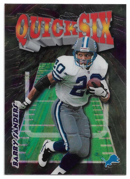 Barry Sanders 1998 Topps Chrome Quick Six Card 28