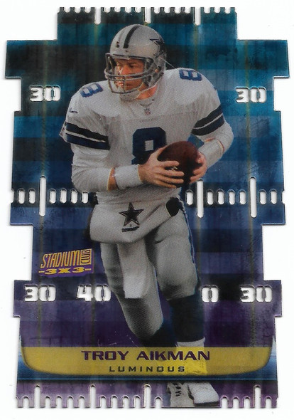 Troy Aikman 1999 Stadium Club 3x3 Luminous Card T1B