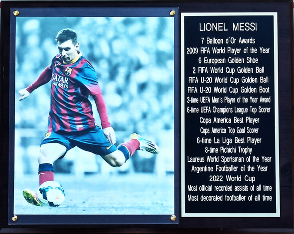 Lionel Messi 12x15 Stats Plaque